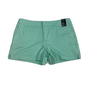 NY&C Hampton Shorts Women's 10 Mint Green Twill Clasp Button Slash Pocket